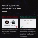 9.2 Inch USB Secondary Screen Type-C Desktop Extended Display 1920x462 IPS LCD CPU RAM GPU Monitor TURZX