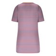 thumbnail image 2 of Blouses pour Femmes Mode Blouses Rayées Imprimées Boutonnées T-Shirt Manches Courtes Col Rond, 2 of 4