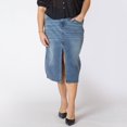 thumbnail image 1 of Devoted Women’s Plus size midi denim skirt, 1 of 5