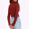 thumbnail image 3 of Diufon Womens Turtleneck Long Sleeve Tops Fall Fashion Basic Thermal Shirts Solid Color Slim Underwear, 3 of 8