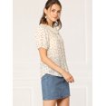 thumbnail image 4 of INSPIRE CHIC Women's Floral Puff Sleeves Pleated Collar Button Down Shirt, 4 of 6