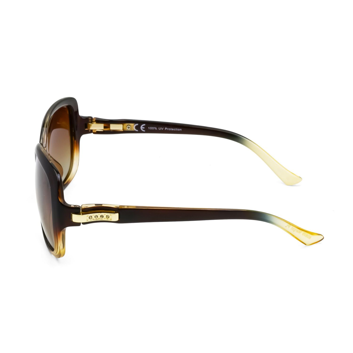 Time & Tru Women's Polarized Brown Wraparound Sunglasses