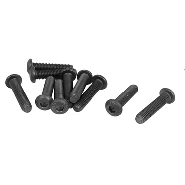 Unique Bargains M8 x 35mm 1.25mm Pas en Acier Allié Hexagonal Vis de Tête de Boulon de Culasse Noir 10 Pcs