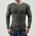thumbnail image 2 of T-Shirts pour Hommes Hiver Col Rond Tricoté Décontracté Patchwork Chandail Base Vert Armée Graphique Automne Taille TTG, 2 of 6