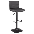 thumbnail image 1 of Bouclair Black Matte Faux Leather and Metal Adjustable Bar Stool, 1 of 10