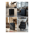 thumbnail image 4 of TRAVLR Ridge 3 Piece Black Luggage Set: PP Impact Resistant Hardside Spinner Suitcase, Expandable Checked Bags, Embedded TSA Lock, Blast-proof Zippers, 20in 24in 28in, 4 of 7