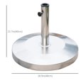 thumbnail image 3 of Outsunny Support Rond pour Parasol de Patio, Base en Acier Inoxydable, Argent, 3 of 10