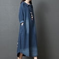 thumbnail image 1 of FcBaudy Longues Robe à Manches à Col Rond pour Femme, Ample, à la Mode, Confortable, Chemise-Jupe en Denim de Coton, Robe pour Femme, 1 of 7