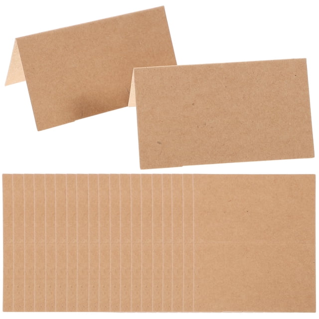 MIANGASTORE 35PCS Desktop Name Display Business Name Greeting Office Folded Name Blank Paper Desktop Adornment