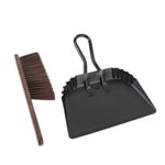 Dustpan and Brush Set, Stainless Steel Beech Lightweight Dust Pan Broom Rustproof  for Home