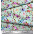 thumbnail image 2 of Soimoi Poly Georgette Fabric Leaves, & Rose Floral Decor Fabric Printed Yard 52 Inch Wide, 2 of 3