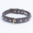 thumbnail image 1 of ATHENS Leather Dog Collar Single Row Rhinestones, 1 of 3
