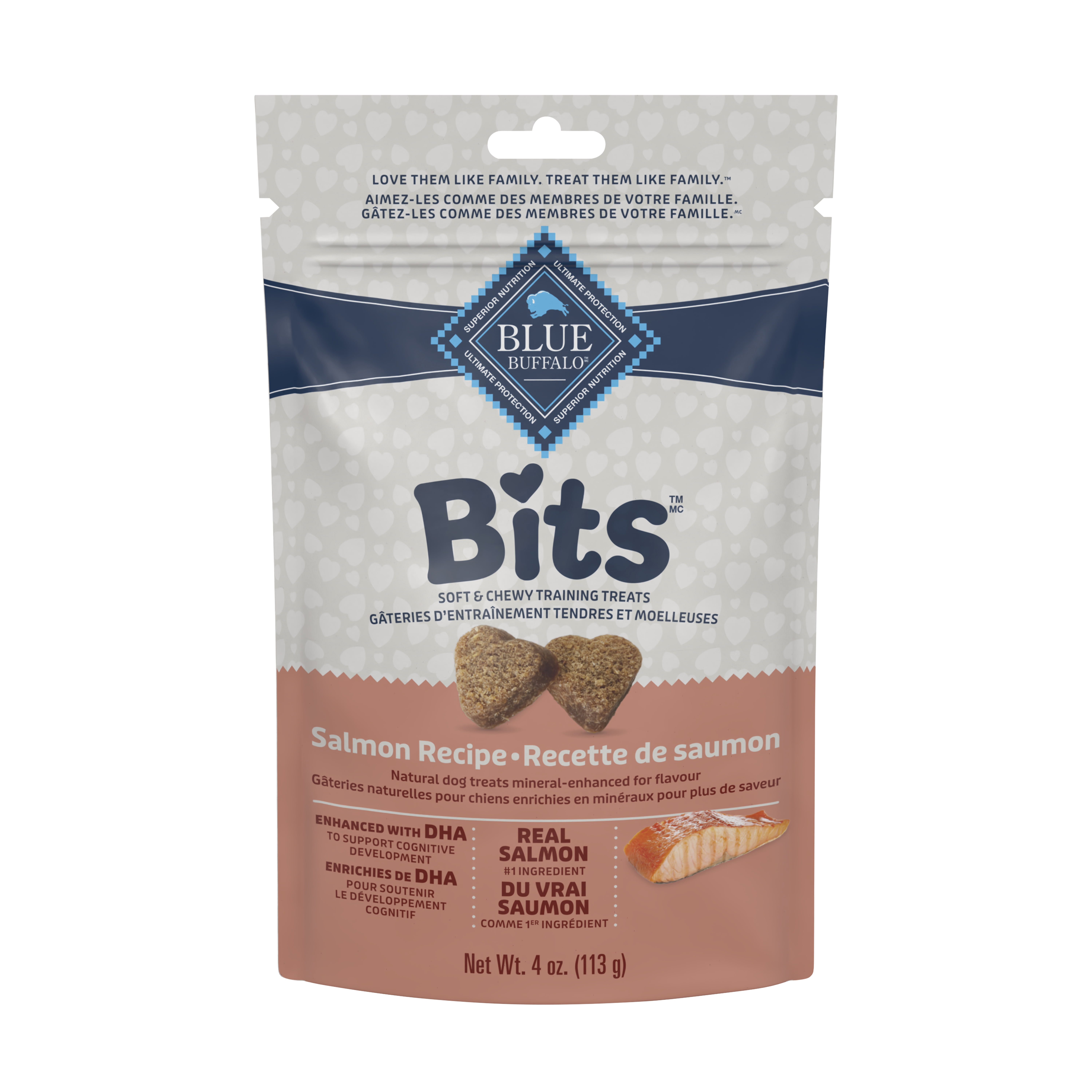 Blue Buffalo Blue Bits Savory Salmon Recipe Soft-Moist Training Dog Treats, 4-oz bag