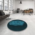 thumbnail image 4 of Ahgly Company Tapis d'Intérieur Lavable en Machine Carré Transitionnel Vert Cyan Foncé, 3 Pieds Carré, 4 of 7