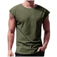 thumbnail image 1 of Timegard Débardeurs Homme Col Ras du Cou Manches Courtes Couleur Unie T-Shirt Basique Décontracté Confortable Chemises Haut Blouse Été, 1 of 5