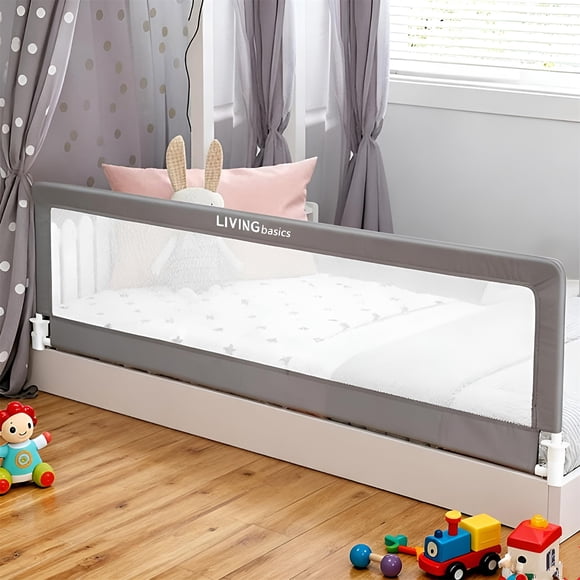 71" Toddler Bed Rails, Swing Down Extra Long Bed Bumper Sleep Bedrail Safety Side Guard Fits for 4.7" to 12" Thick Mattresses