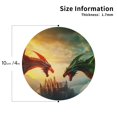 thumbnail image 2 of Vsdgher Castle Red Green Sky Dragon Print Leather Coasters for Drinks, Durable Drink Coasters 4 Set for Tabletop Protection, Luxurious Home Décor and Housewarming Gift-Round Shape, 2 of 6