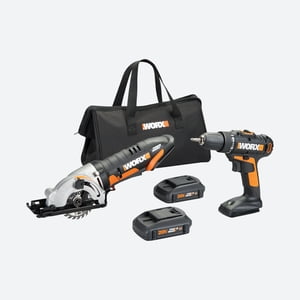 Worx WX945L 20V Conducteur de perceuse de partage de puissance & Kit de combo à scie de 3-3/8"