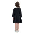 thumbnail image 4 of Teen Dresses Spring Summer Print Ruffle Long Sleeve Solid Casual Girls Dress Black 5-6 Years, 4 of 4