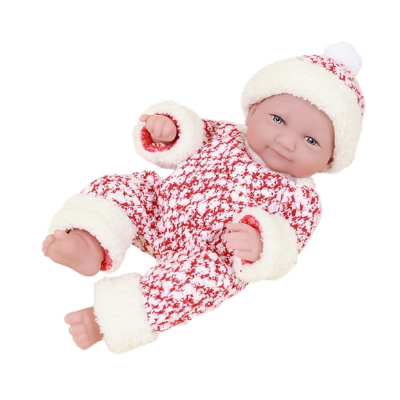 Red 9 Inch Reborn Baby Vinyl Doll With Movable Arms And Legs Realistic Doll Toy For Kids Role Play Gift Soft Cuddly Doll Size 11.81X5.9X3.5 Inches