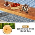 thumbnail image 4 of Costway Set of 2 Acacia Wood Dining Bench Rustic Wood Outdoor Patio Dining Room Brown, 4 of 7