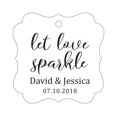 thumbnail image 1 of Darling Souvenir Personalized Fancy Frame Paper Tags Wedding Sparklers Let Love Sparkle Custom Hang Tags-White-100 Tags, 1 of 1