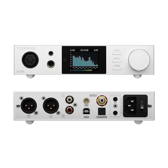 Topping DX5II 2-Channel Headphone Amplifier,Fully Balanced DAC,Silver