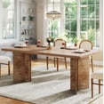thumbnail image 1 of Fnova 63" Rectangular Modern Dining Table, Wooden Modern Kitchen Table for 6 People for Dining Room, Light Brown (Chairs Not Included), 1 of 15