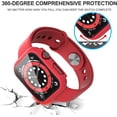 thumbnail image 3 of KOMI 2-Pack for Apple Watch Series 9/8/7/6/5/4/Series SE/SE 2 41mm All-around Screen Protector Case, Tempered Glass Screen Protector Case Ultra-thin for iWatch 41mm Protection Cover -Red, 3 of 5