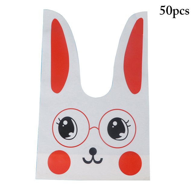 Coofit 50PCS Candy Bag Rabbit Ears Design Treat Bag Party Favor Bag for Cookies Candy