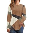 thumbnail image 2 of DPTALR T-Shirt/chemise à Manches Longues à Col Rond, Coupe Ample, Décontracté, Imprimé pour Femmes, 2 of 5