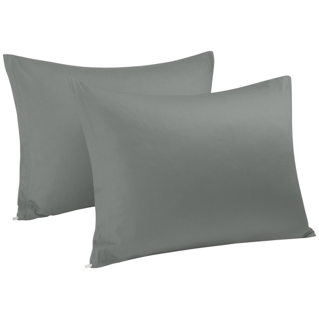 Unique Bargains Zippered Pillowcases Cotton 2pcs