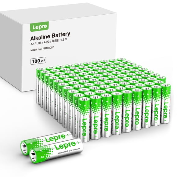 Lepro AA Batteries 100 Count, Double A Alkaline Batteries with Ultra Long-Lasting Power, 1.5 Volt 2800mAh LR6, Holds Power Up to 5 Years, High-Performance, Leak-Proof