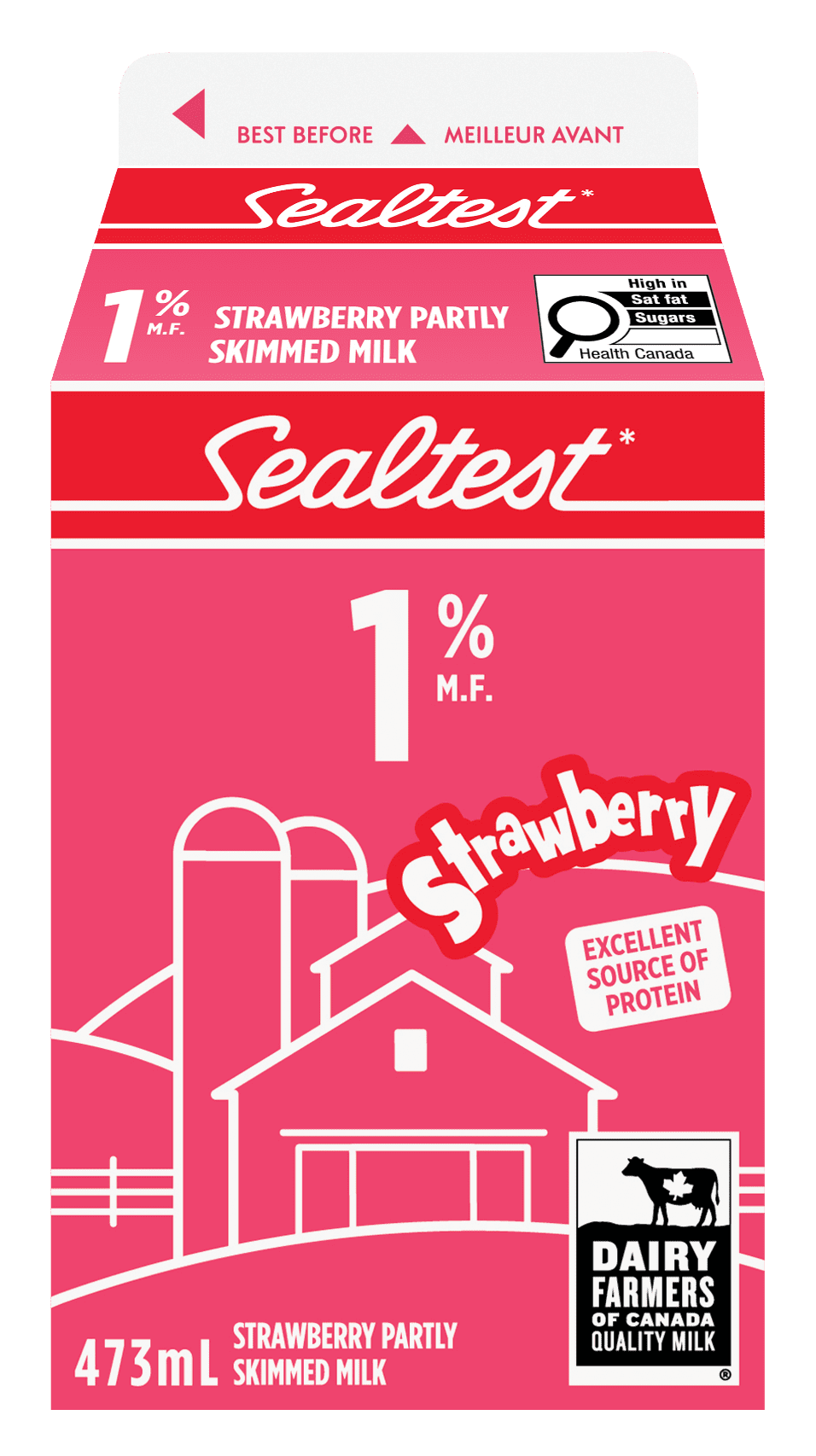 Sealtest Partly Skimmed 1% Strawberry Milk 473ml