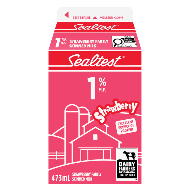 Sealtest Partly Skimmed 1% Strawberry Milk 473ml