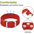 thumbnail image 3 of Bracelet Unisexe en Nylon Perlon avec Boucle Argentée en Acier Inoxydable, Rouge, 14 mm, 3 of 6