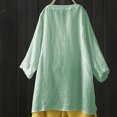 thumbnail image 4 of 2025 T-Shirts à Col en V Unis et Amples pour Femmes, Grande Taille, Texture Longue, Chemises Western pour Femmes, Robe, 4 of 4
