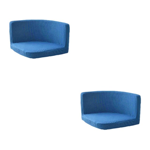 kurtrusly Trilateral Chair Covers Wide Application And Strong Elastic Chair Protection Made Easy Polyester Cover Chairs Decoration Grey blue 2Set