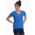 thumbnail image 1 of T-Shirts à Col en V pour Femmes (S, Bleu), 1 of 2