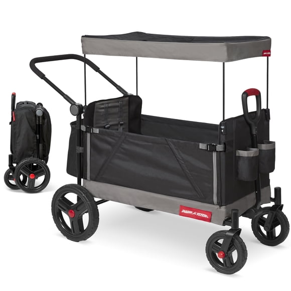 Radio Flyer Trav'ler Stroll ‘N Wagon Pliables avec Housse de Protection, Noir