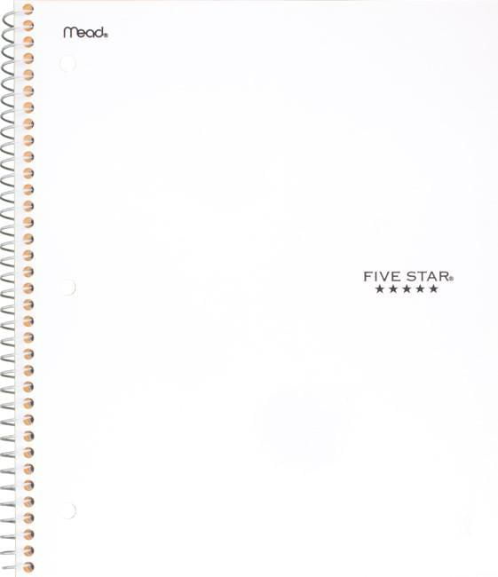 Cahier Five Star 2 sujets 240pg 11po, paquet de 12