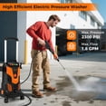 thumbnail image 4 of Ironmax Laveuse Électrique à Pression avec 4 Embouts et Bouteille de Savon, Roues Verrouillables pour le Nettoyage, Orange, 4 of 10