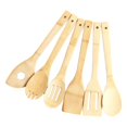 thumbnail image 1 of Oleegame 1PC Kitchen Utensils Set Wooden Spoons For Cooking Nonstick Kitchen Utensil Set Wooden Spoons Cooking Utensil Set Non Scratch Natural Teak Wooden Utensils For Cooking(Teak 6 Pack) Beige, 1 of 2