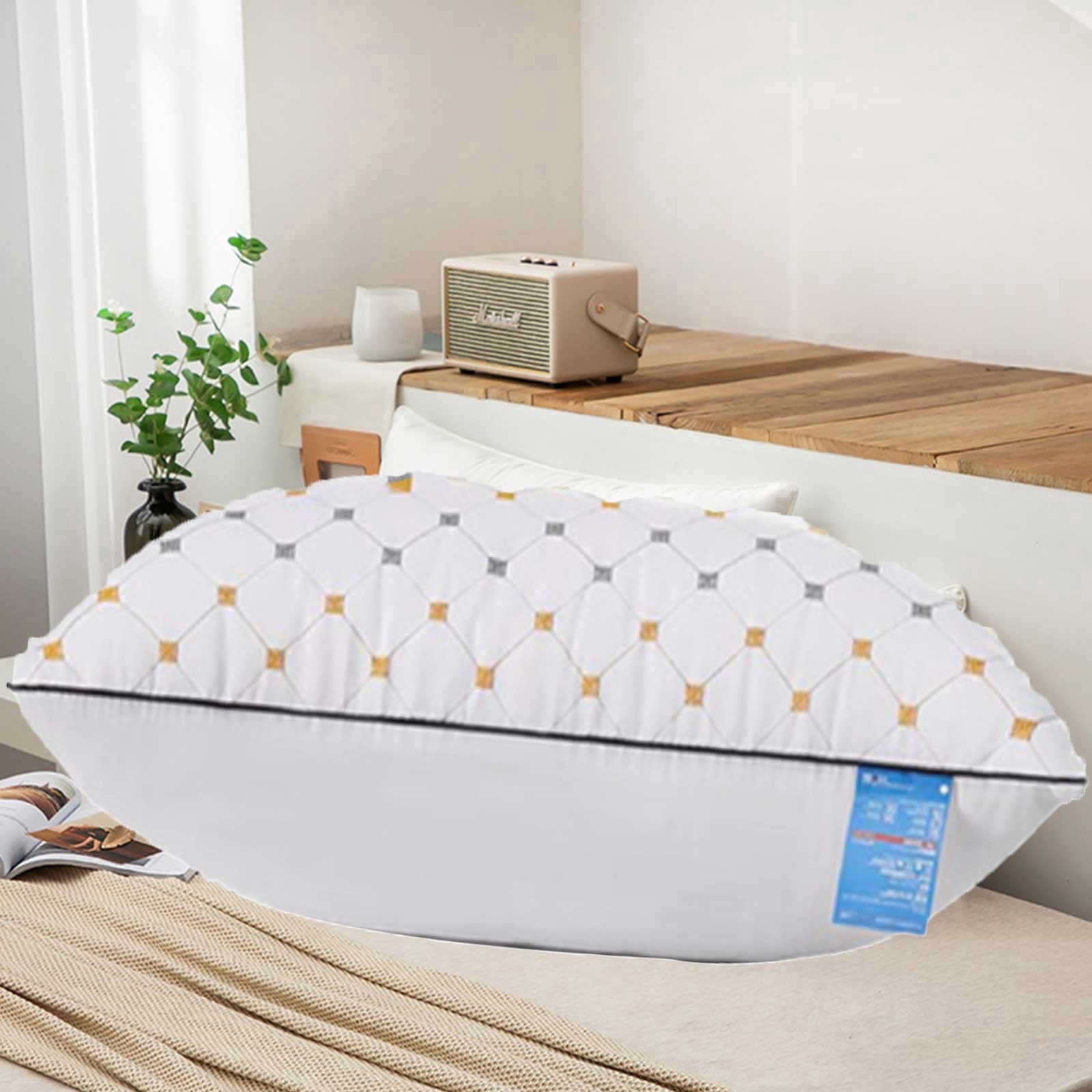 Danhjin Core Core Hotel-grade Pillow Core Soft And Supportive Bed Pillow Suitable for Back Side And Stomach Sleepers Made of Skin-friendly Cotton Fabric