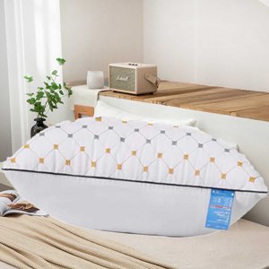 Danhjin Core Core Hotel-grade Oreiller Core Soft et supportant Oreil de lit approprié pour le côté arrière et les couches d'estomac en tissu de coton adapté à la peau