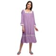 thumbnail image 1 of Moomaya Robe de Nuit en Coton à Manches Longues à Encolure Carrée Imprimée pour Femmes, 1 of 6