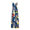 thumbnail image 5 of Pompotops Robes d'Été pour Femmes Décontractées Boho Imprimées à Bretelles Anneau Plage Longue Robe Maxi avec Poches, 5 of 5