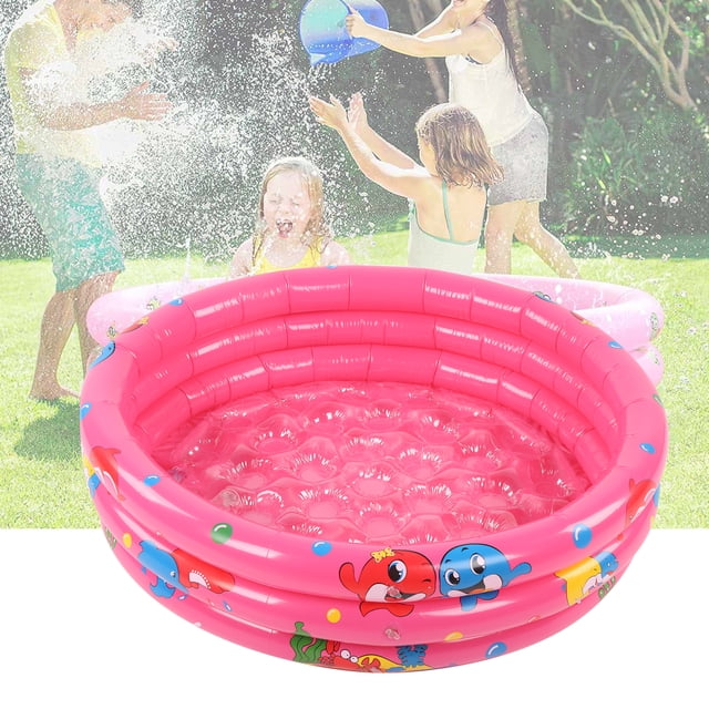 Spptty Piscine Gonflable pour Enfants, Piscine pour Bébé Ronde Gonflable Intérieure Extérieure Jeu d'Eau pour Enfants Rose, Piscine pour Bébé Rose