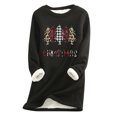 thumbnail image 2 of Hauts Chauds Mode Femme Noël Imprimé Manches Régulières Hiver Ample Vacances Décontracté Col Rond Chemise Hauts Tenues Sorties Femmes en Solde, 2 of 5