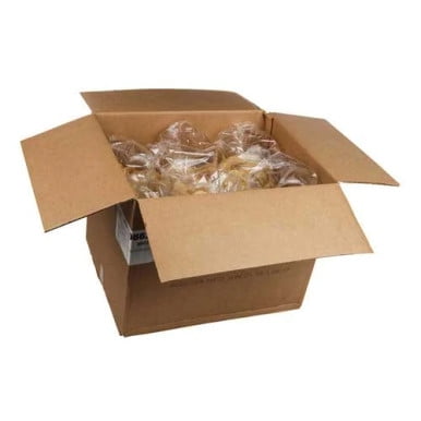 Weins Tortilla Chips Yellow Triangle Salted, 2 lbs, 6 Pack centered front view of six retail bags of yellow triangular salted corn chips with Weins Bakery branding on a neutral background; bulk snack pack often used for gatherings or concession-style service.